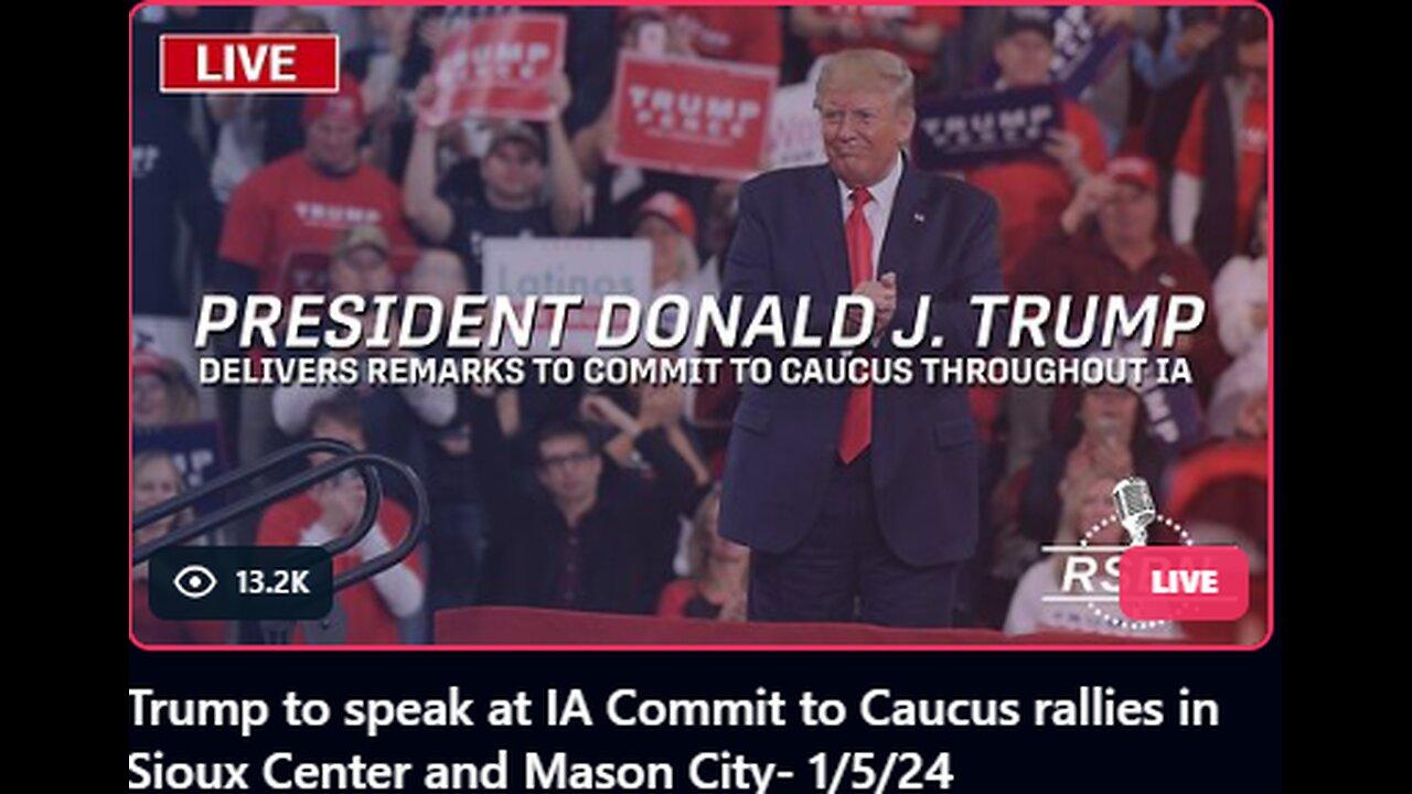 LIVE: Trump Delivers Remarks at Caucus Rally in Indianola, Iowa - 1/14/24