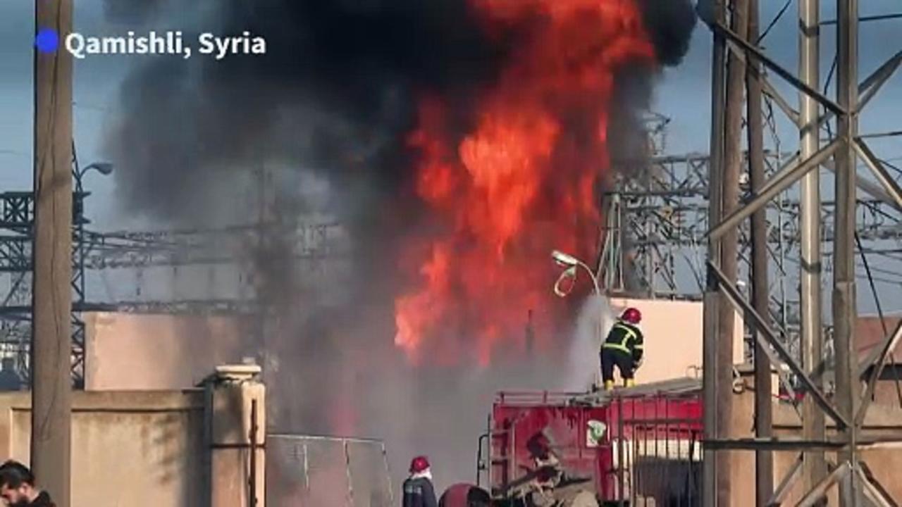 Power station in flames after Turkey strikes Kurdish sites in Syria