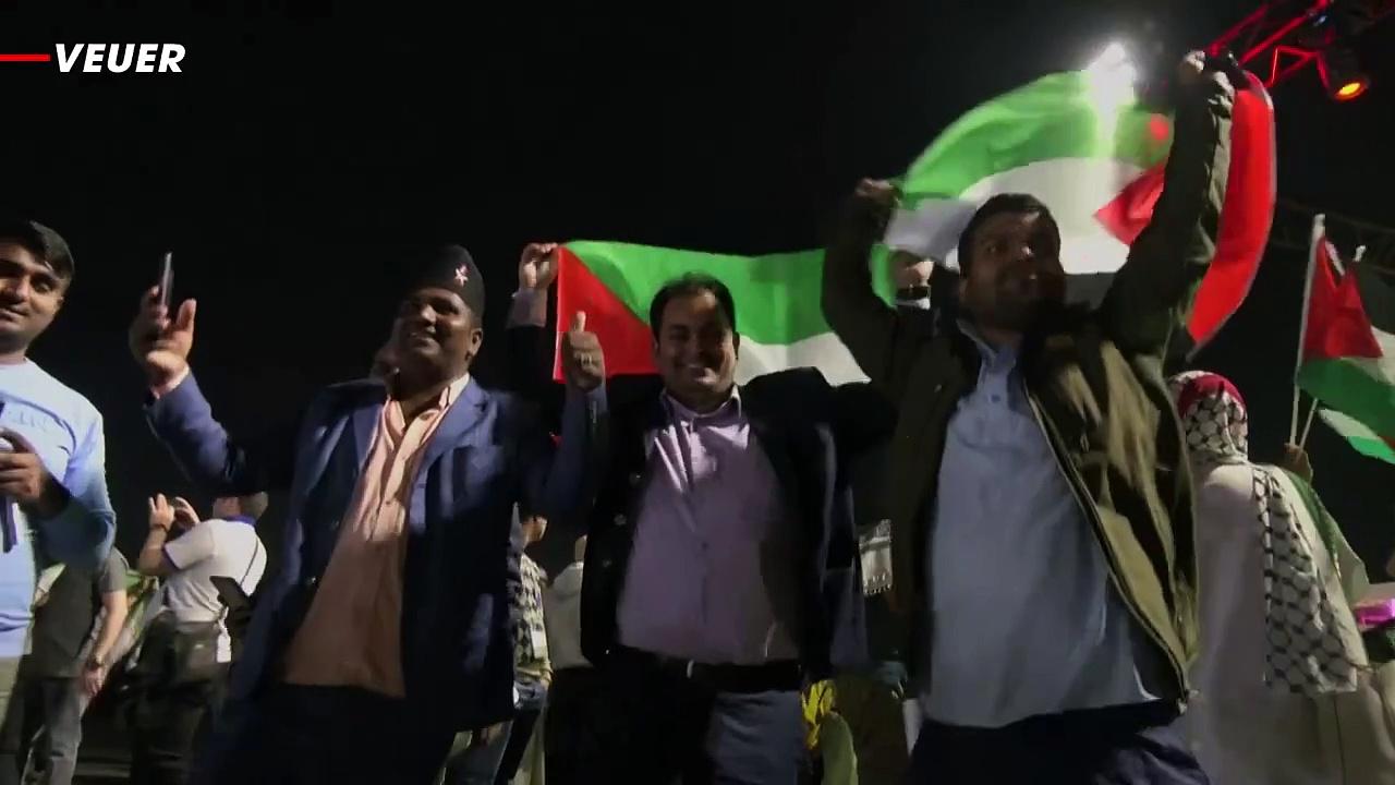 Palestinians Celebrated National Pride at a Soccer Match Against Iran