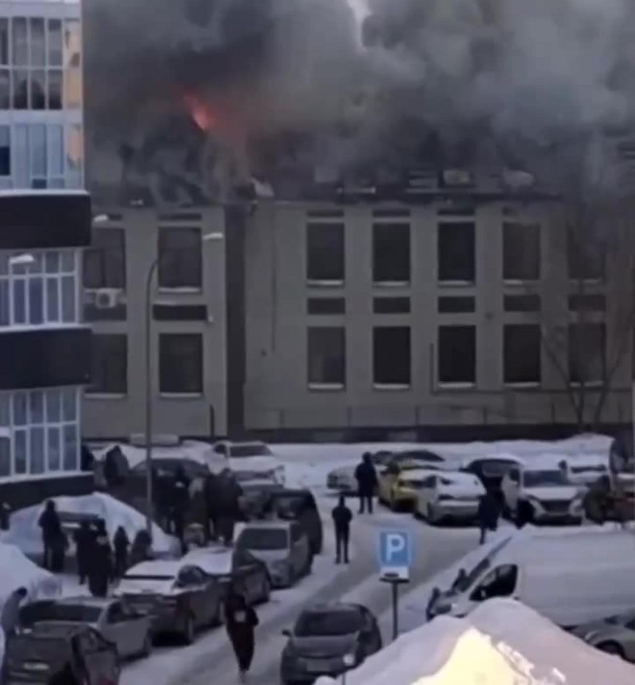 Hotel "Astoria" is on fire in Kazan, Russia