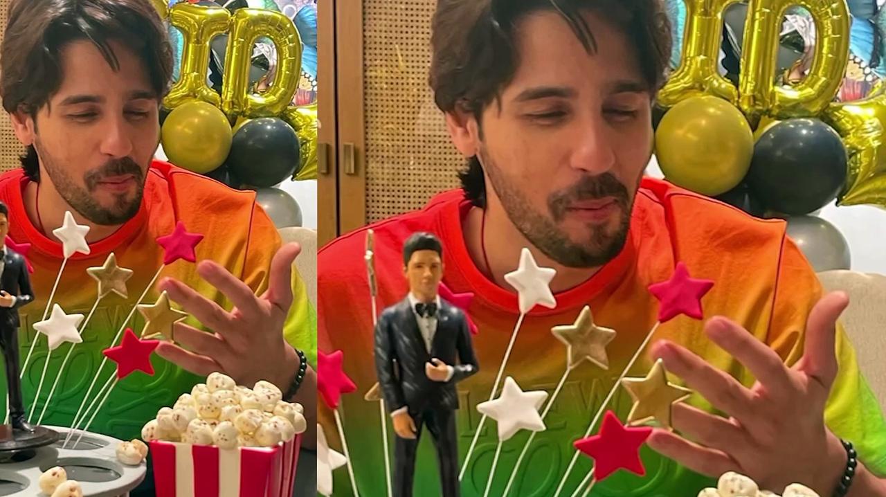 Kiara passionately kisses Sidharth gives peek into filmy-themed birthday cake from party