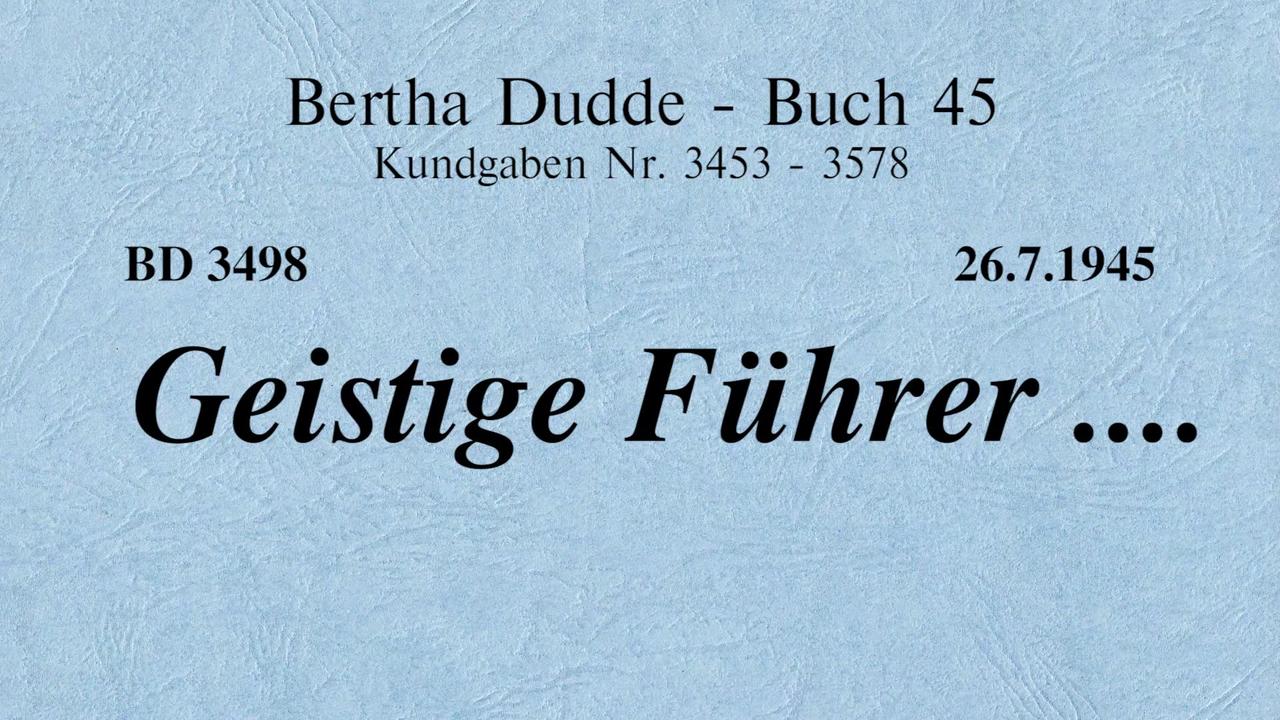 BD 3498 - GEISTIGE FÜHRER ....