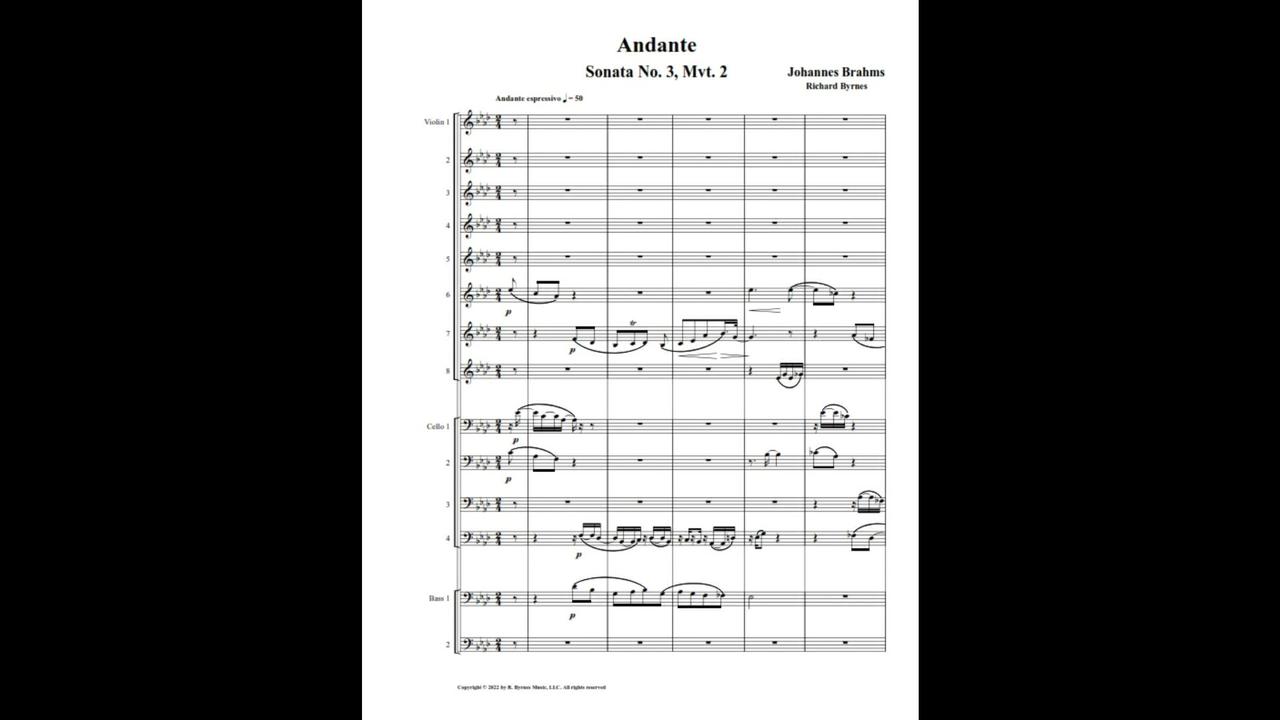 Johannes Brahms – Andante, Op. 5 (String Orchestra)