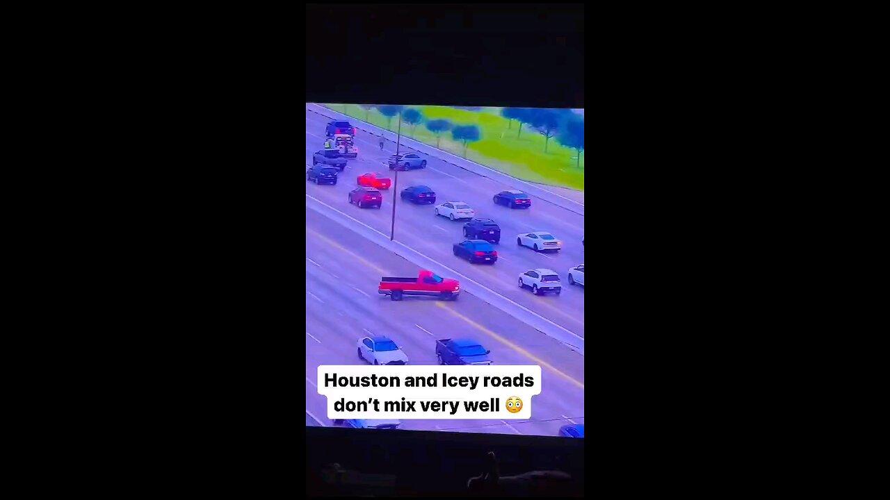 Texas Arctic Blast : Houston Icy Roads