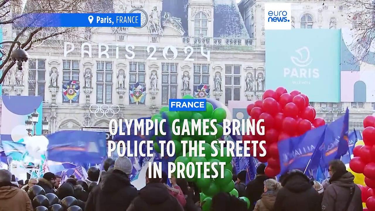 French police strike to demand better pay for 2024 Summer Olympics in Paris