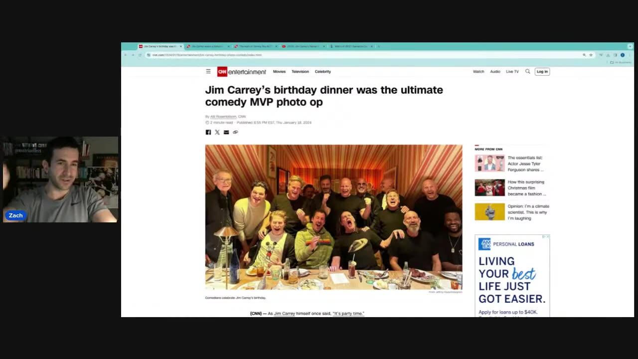 JIM CAREY'S BIRTHDAY DINNER - "THE LAUGH SUPPER" 1/17/2024