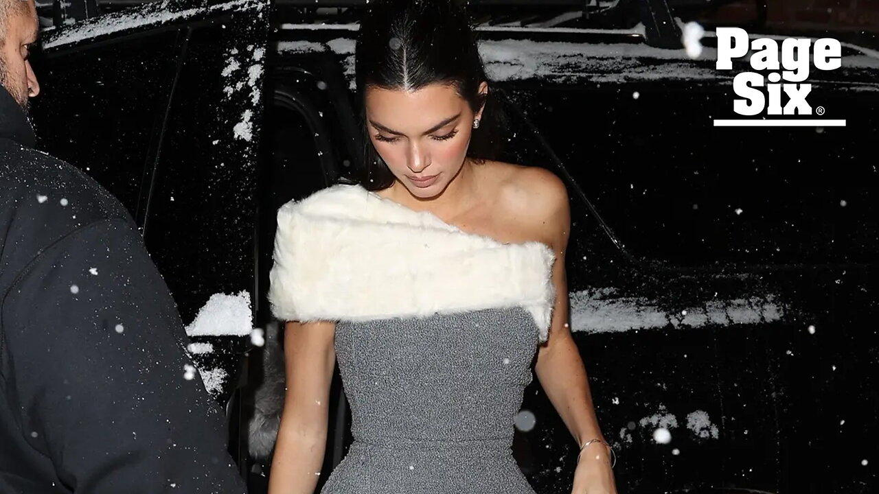 Kendall Jenner braves frigid Aspen temperatures in $7k fur-trimmed minidress for dinner with Kim and Khloé