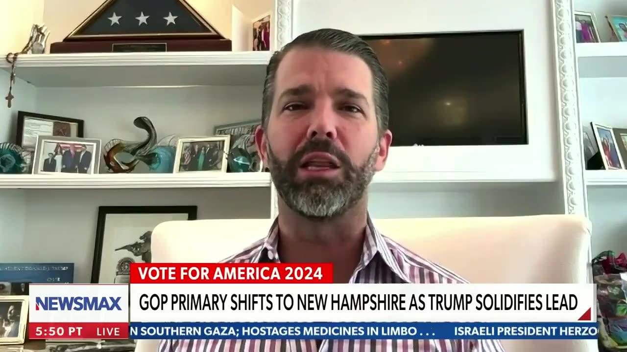 NEWSMAX · Donald Trump Jr.: Nikki Haley is more of a Democrat than a Republican.