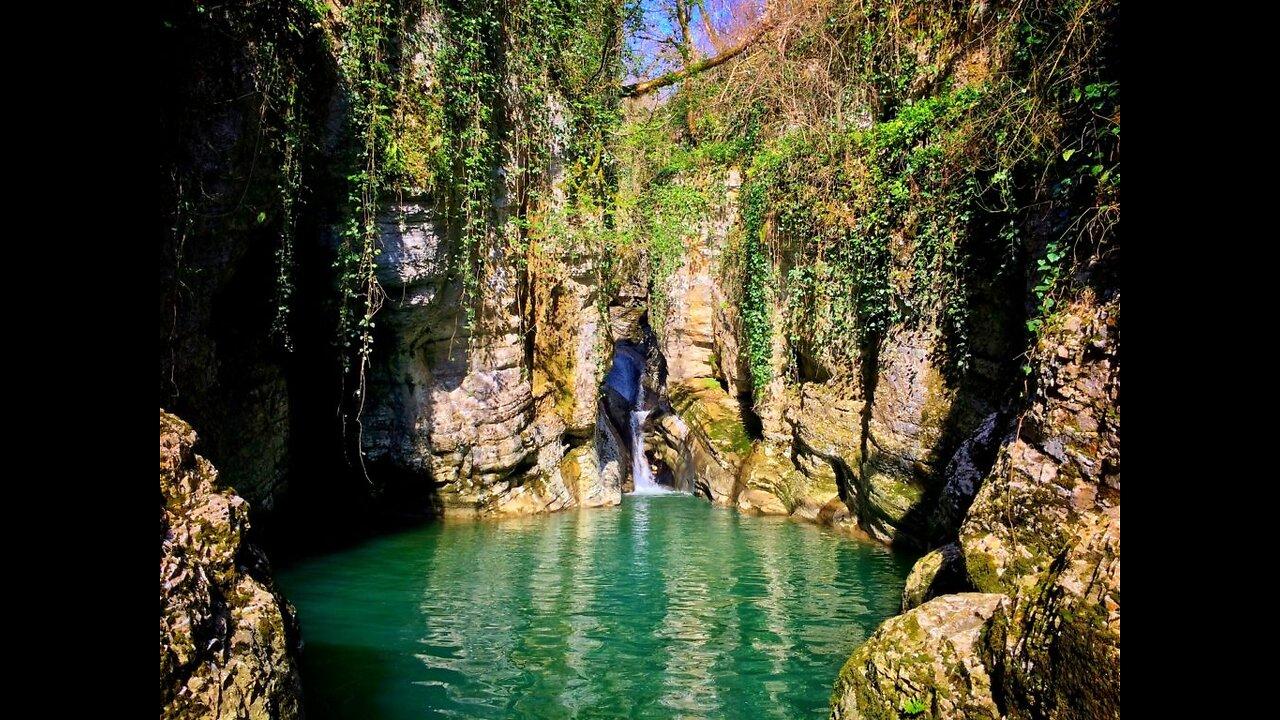 Mount Akhun and Agur waterfalls in Sochi