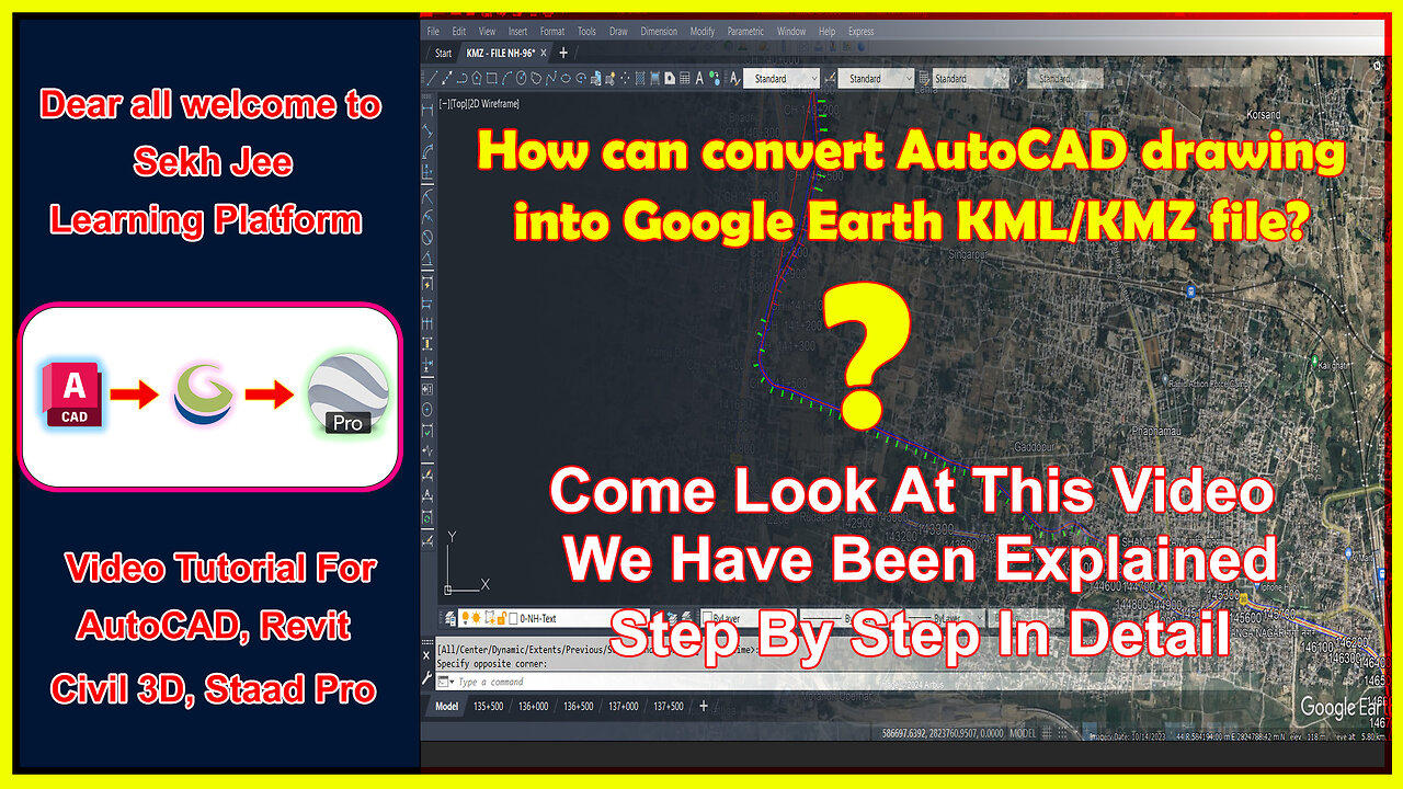 How can convert AutoCAD drawing into Google Earth KML/KMZ file? | English Languge