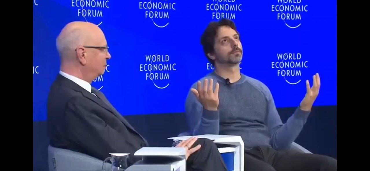 Klaus Schwab talks to Sergey Brin