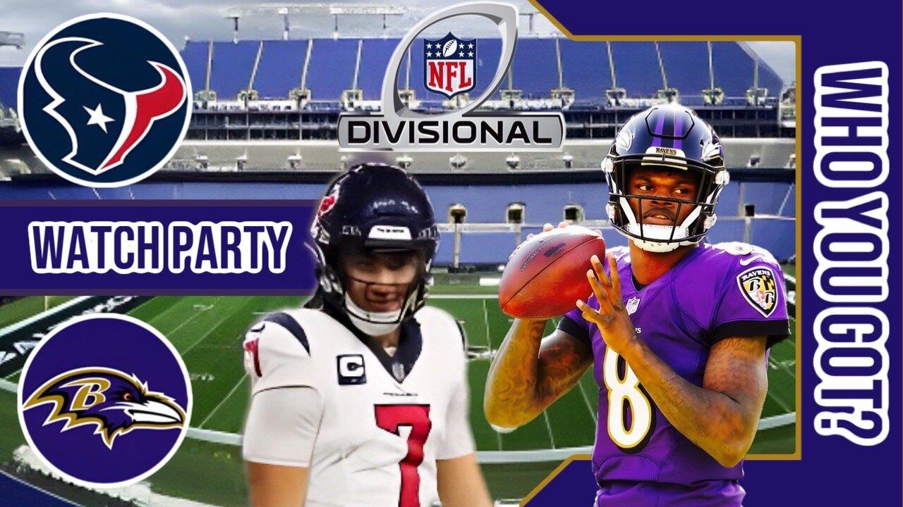 Houston Texans vs Baltimore Ravens | Live Watch Party Stream | NFL 2023 AFC Div. Rd