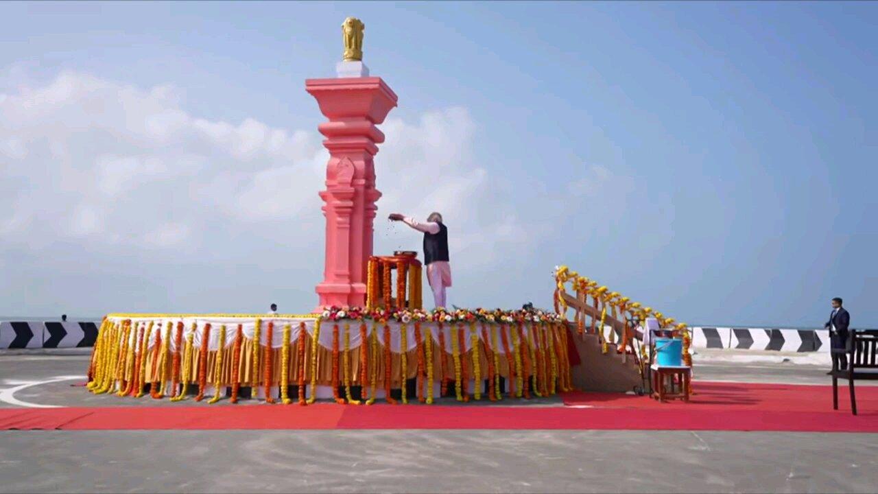Glimpse of PM Modi's visit to Arichal Munai, the ancient Ram Setu starting point
