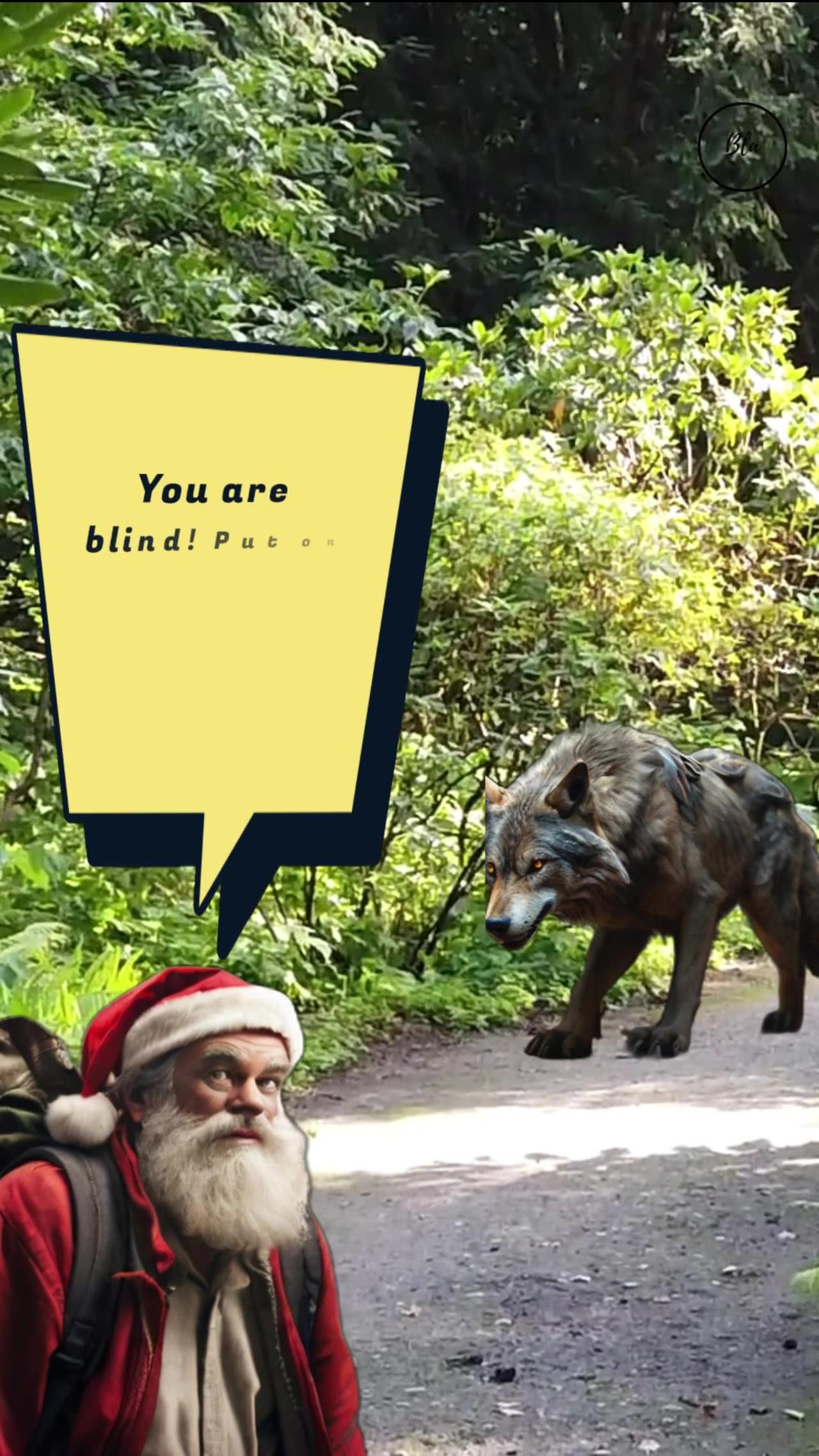 The wolf and Santa Claus meet in the forest in the morning. Cute Fummy Animal jokes 2024