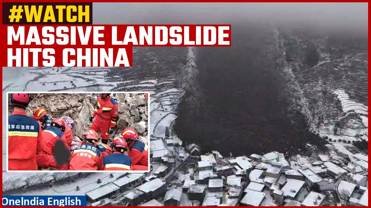 China: Massive landslide wipes out fields and houses, 47 buried and over 200 evacuated | Oneindia