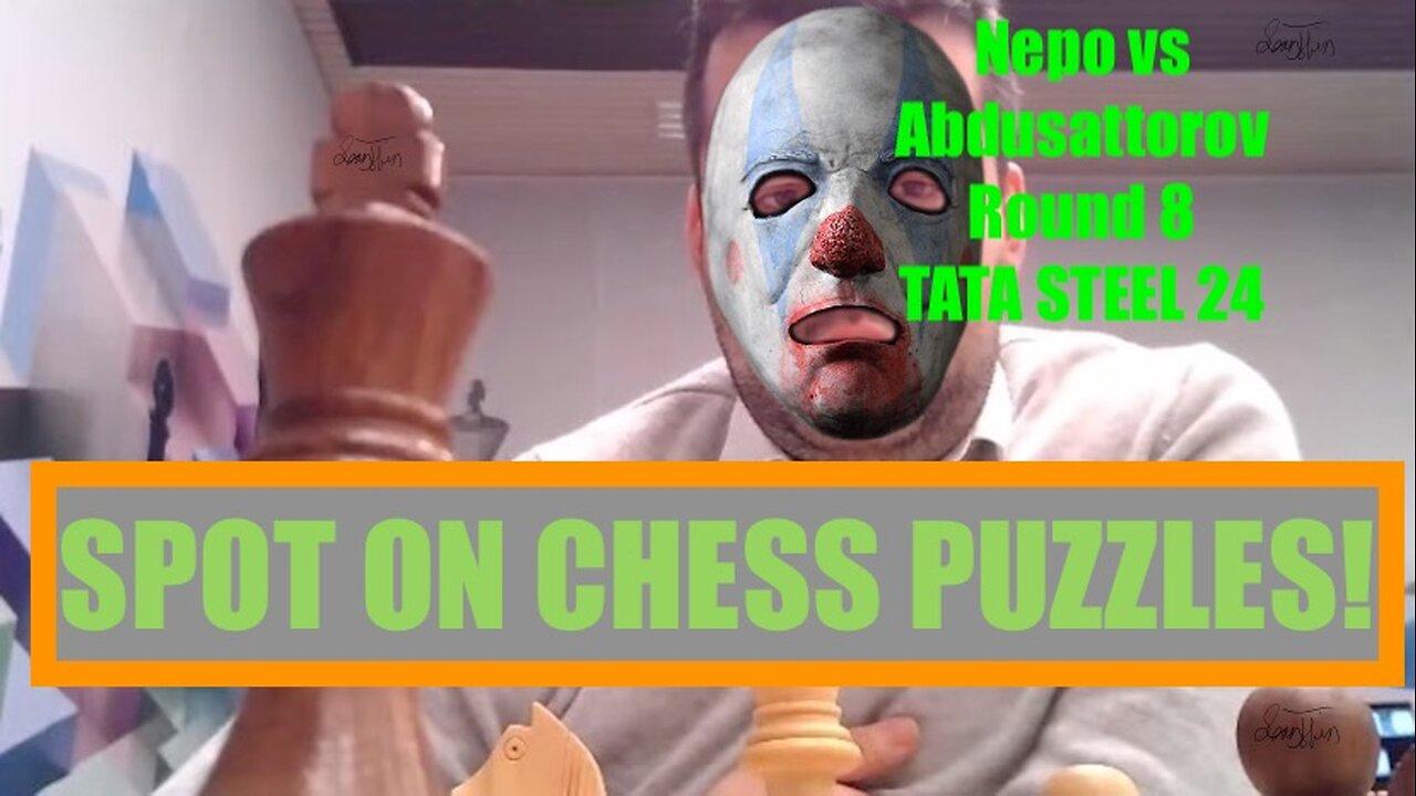 SPOT ON CHESS PUZZLES: Nepo steals Tata Steel round 8 show!