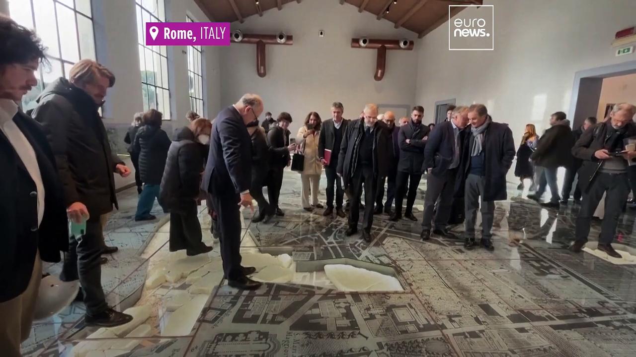 Watch: New archaeological museum unveils stunning ancient marble map of Rome