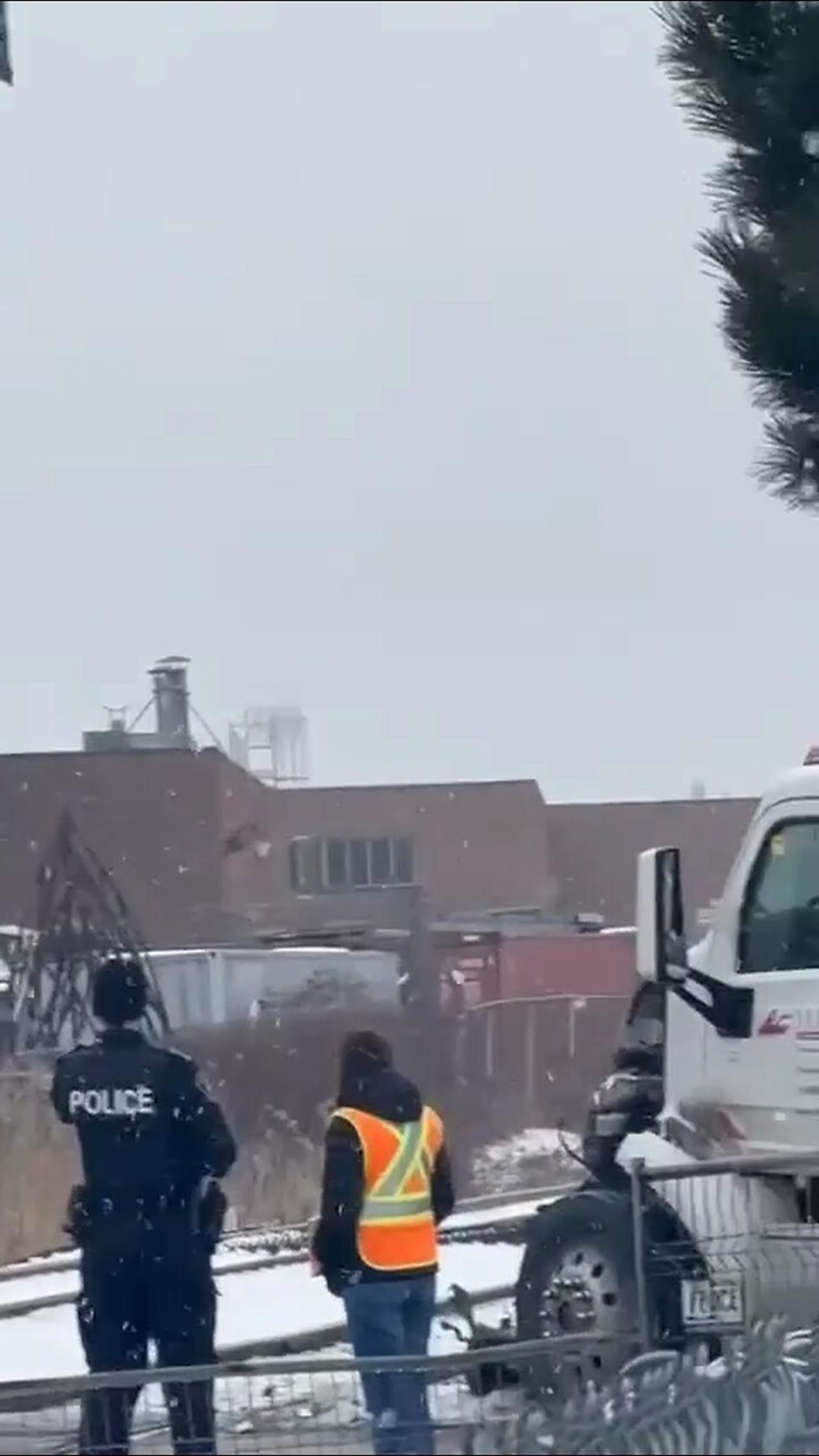 Train hits Truck In Vaughan Ontario