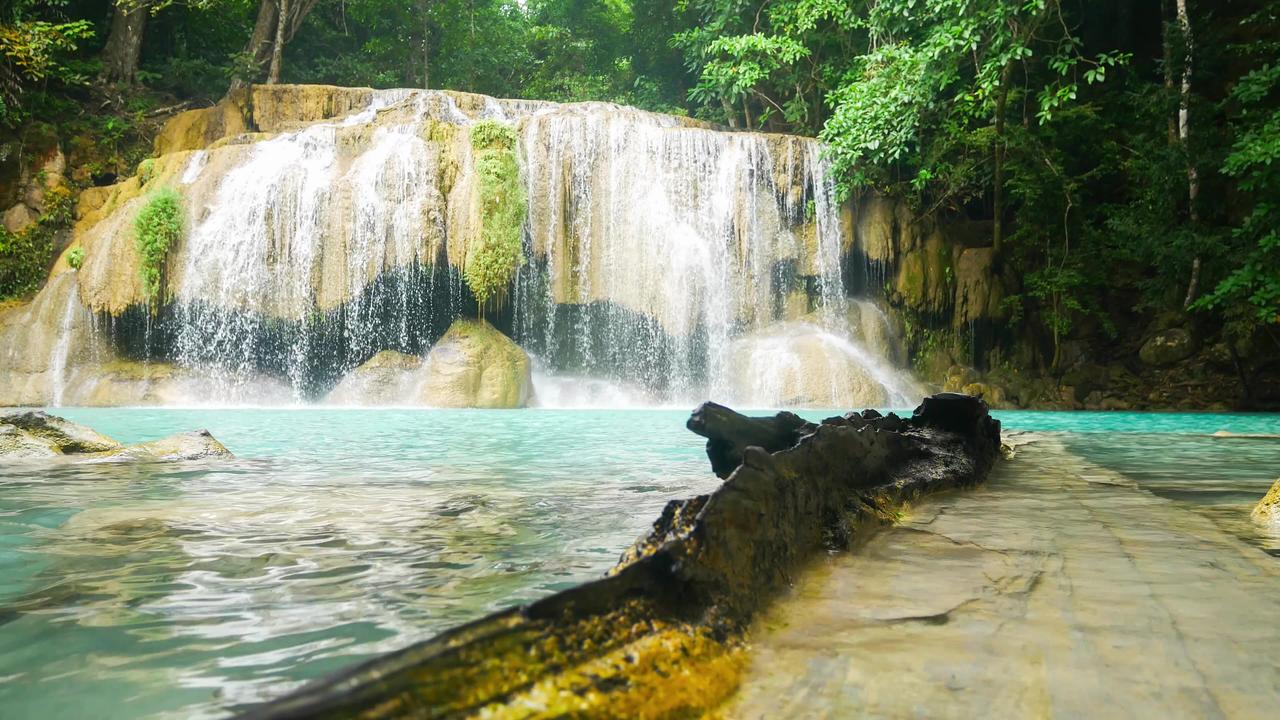 Natural Erawan Waterfalls | #Waterfall #Climate #Earth #ExploreTheWorld