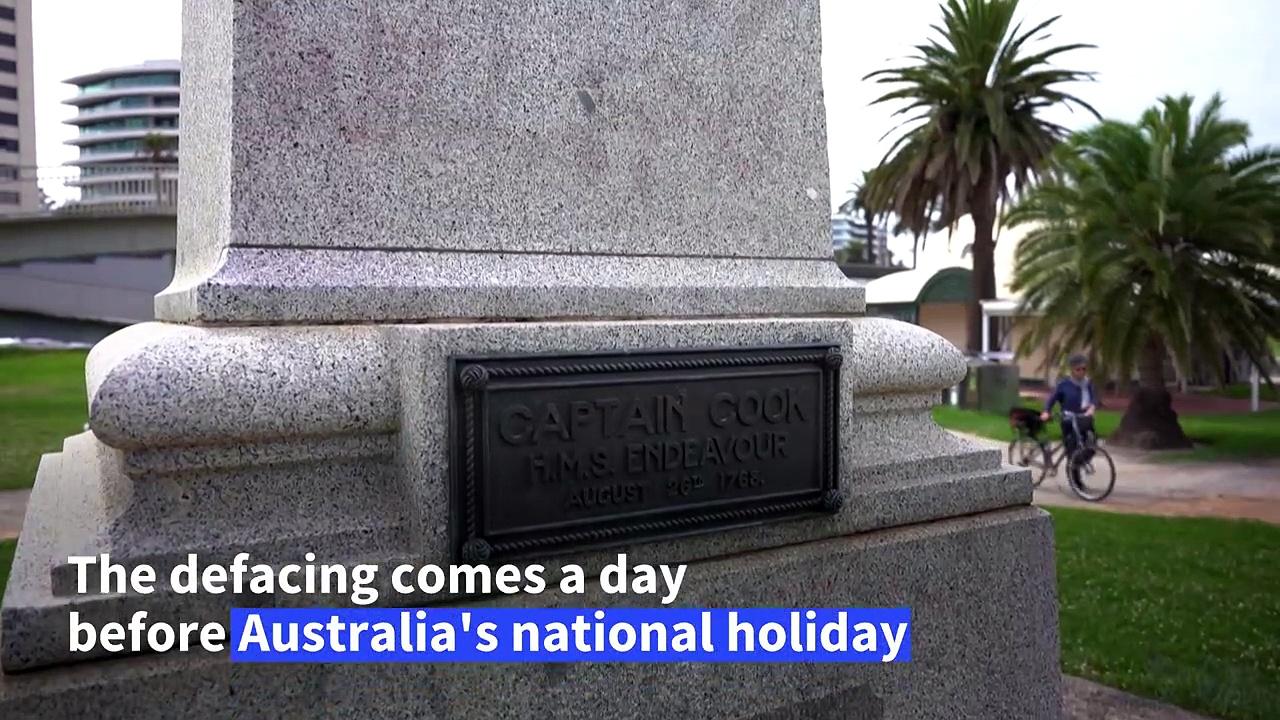 Captain Cook statue toppled in Melbourne on eve of divisive national holiday
