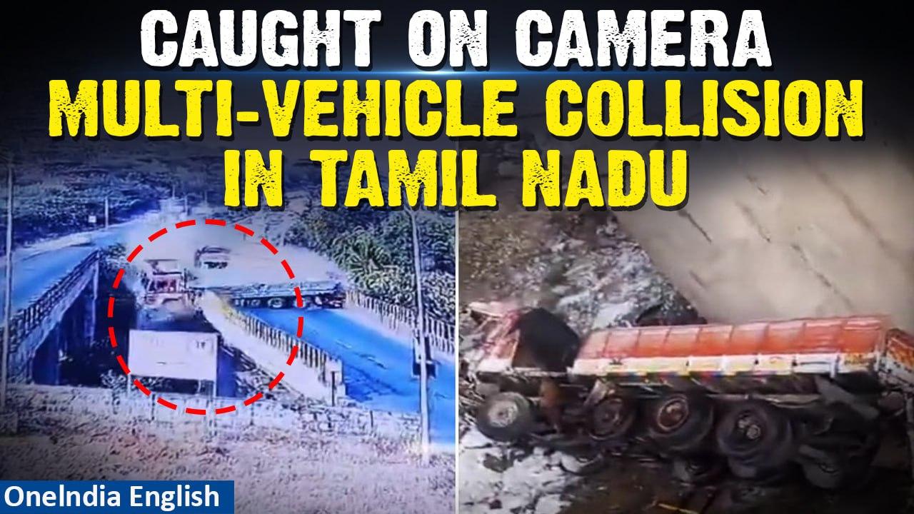 Viral: Trail of destruction after multiple vehicles collide in Tamil Nadu| 4 casualties | Oneindia