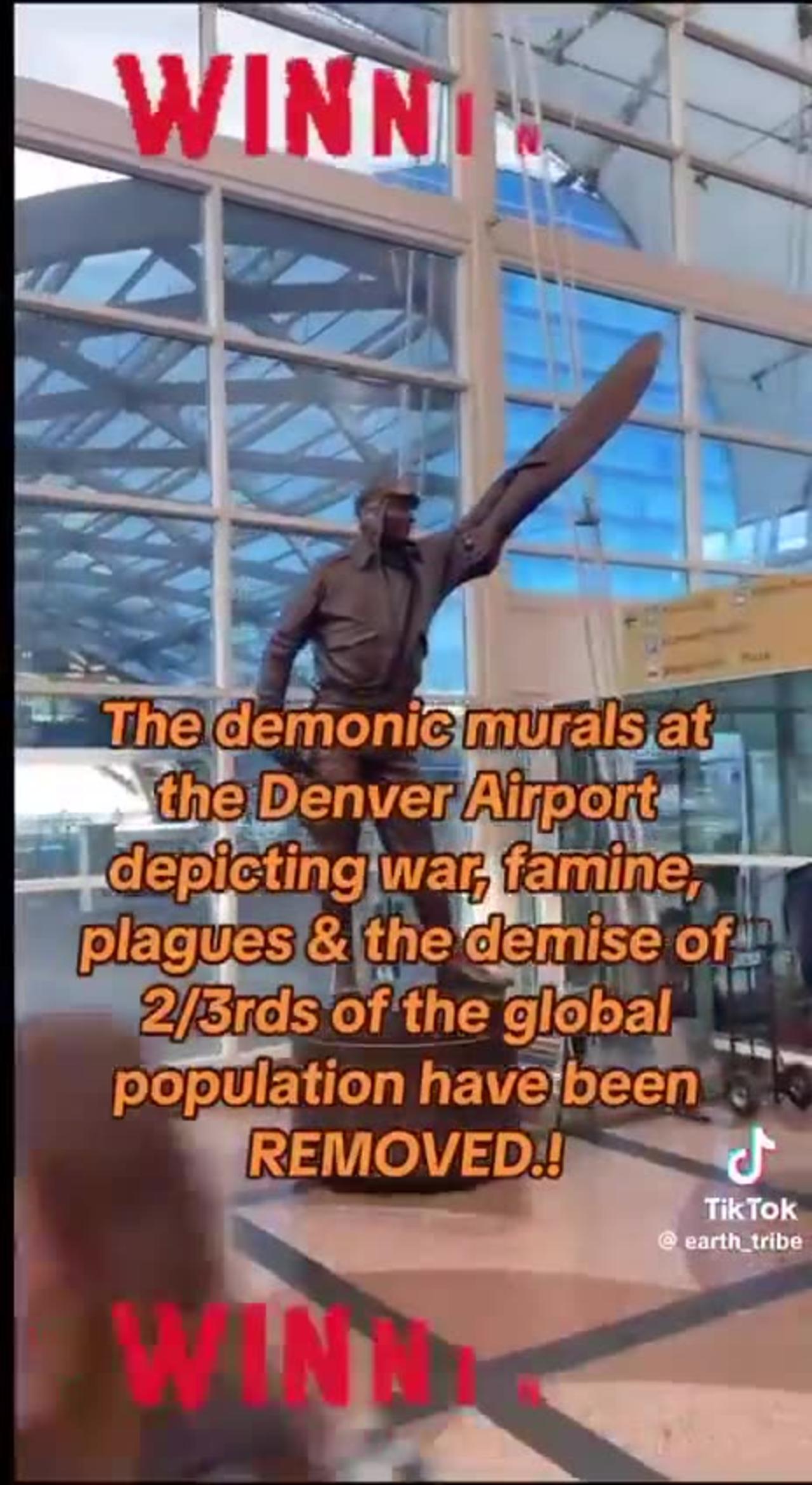 Statues depicting famine in Denver Airport removed.