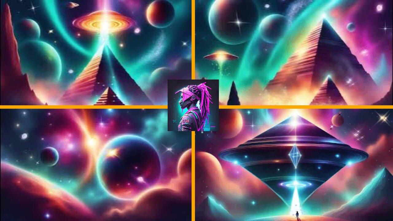 (No Sound) Cosmic Dream Digital Art Slideshow TV/PC Screensaver Background