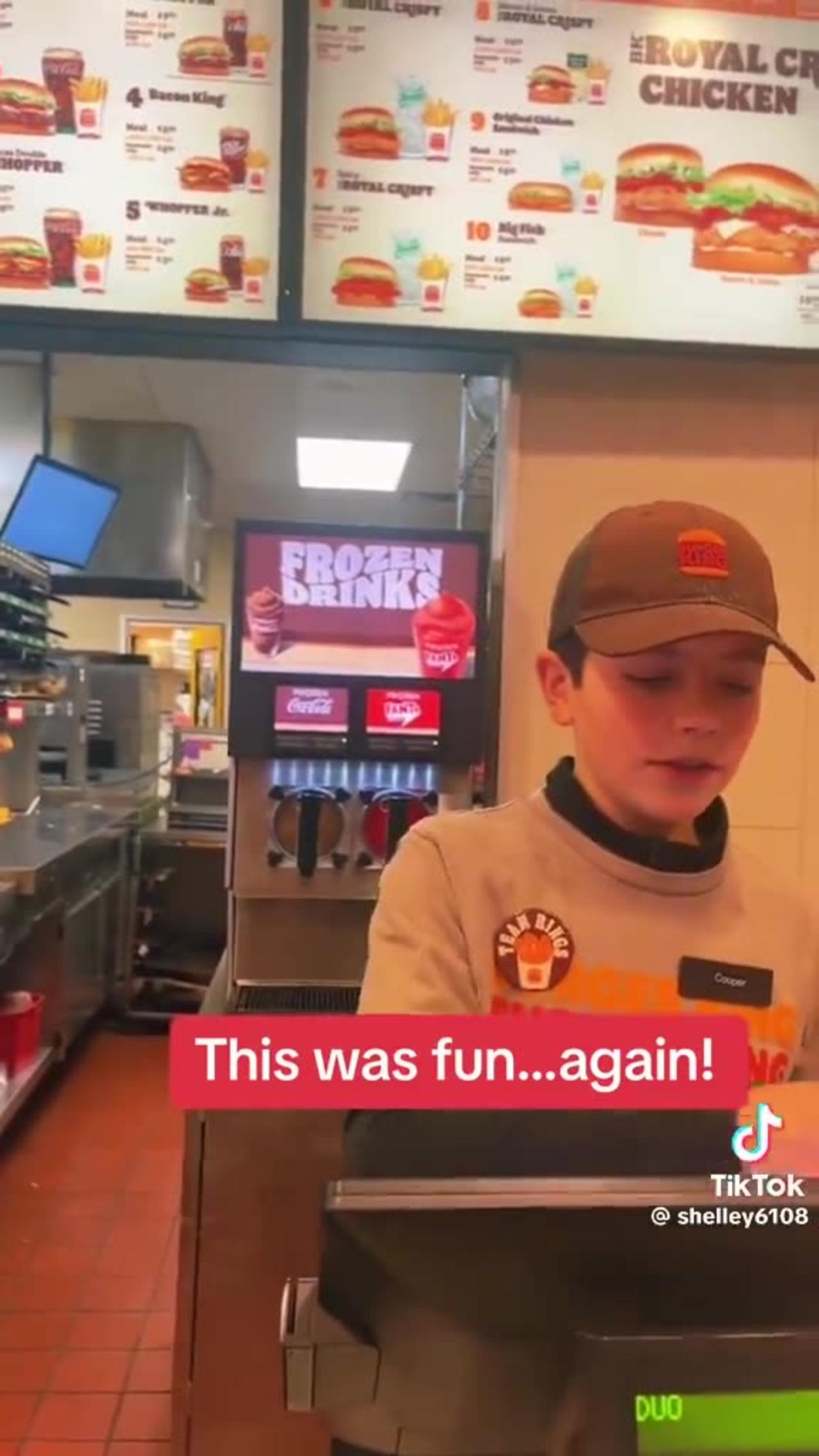 Twitter Pinko Angered At The Sight Of A Happy Kid Earning A Little Extra Cash Working At Burger King