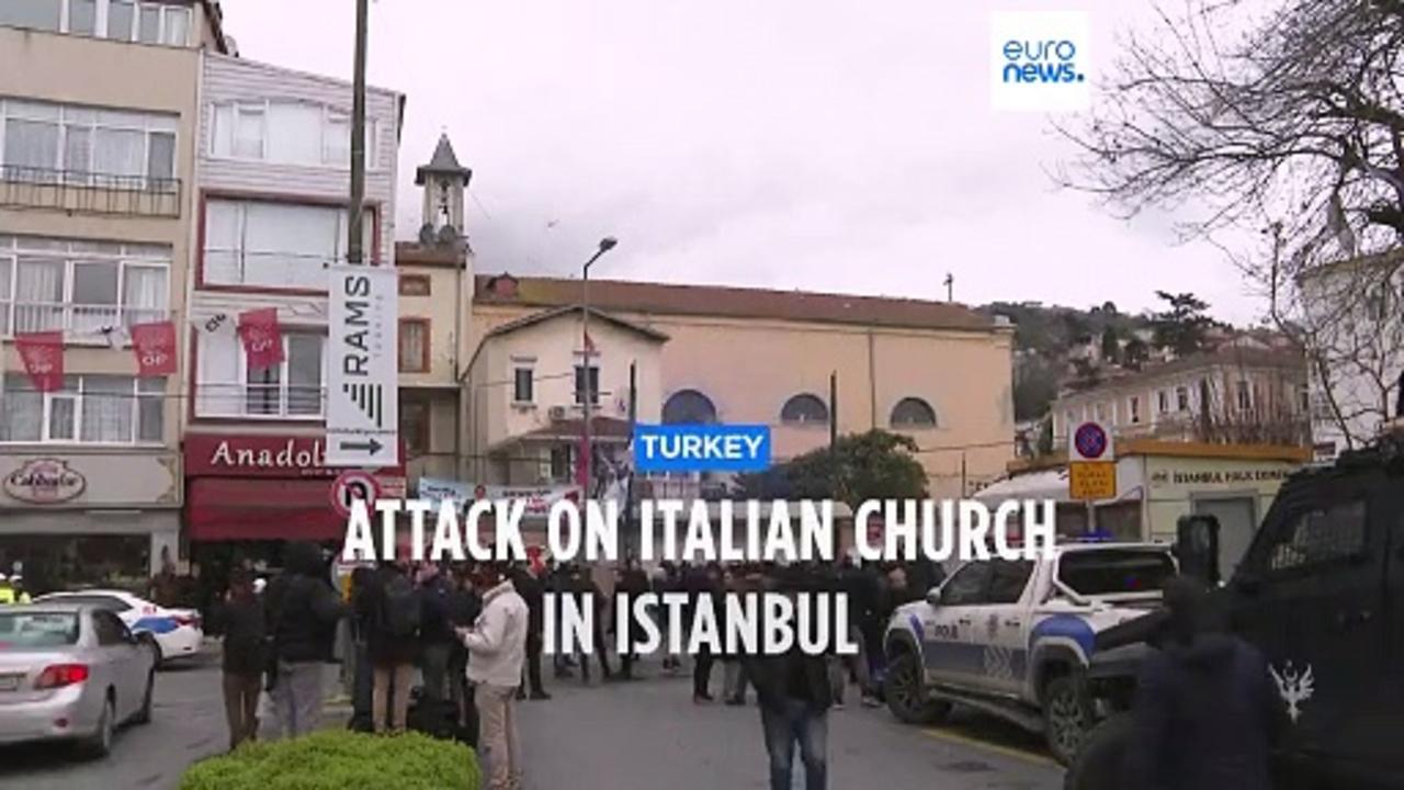 Two masked assailants attack Roman Catholic church in Istanbul
