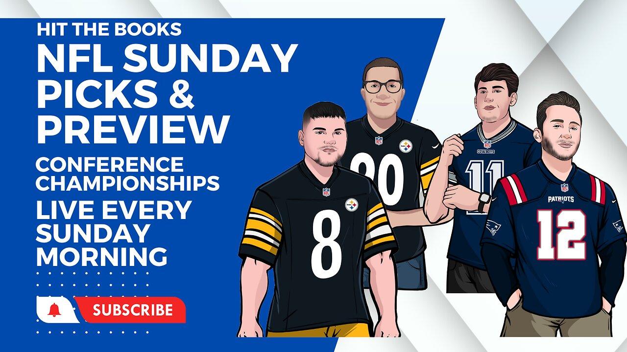 NFL Sunday Picks & Preview - Conference Championships - Hit The Book Podcast - LIVE