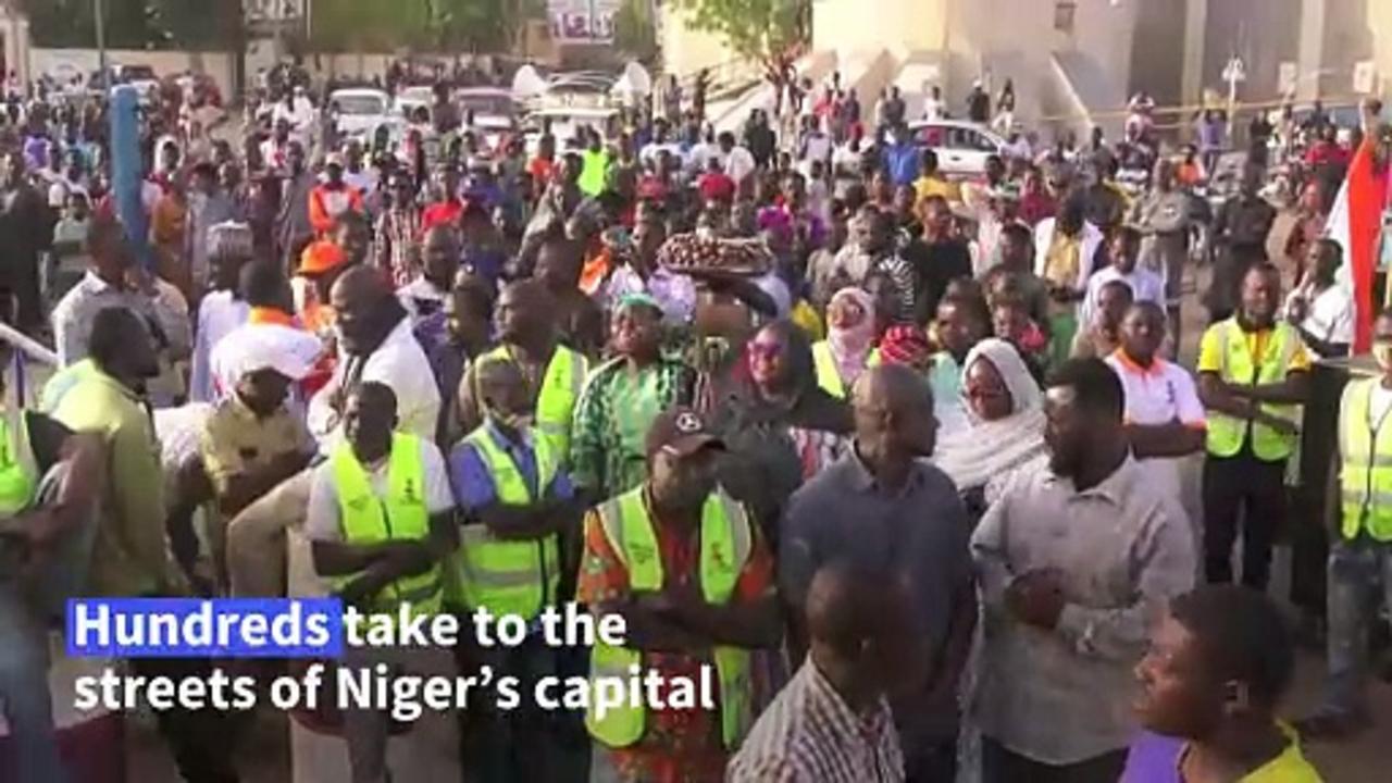 Niamey residents celebrate Niger's withdrawal from West African bloc ECOWAS
