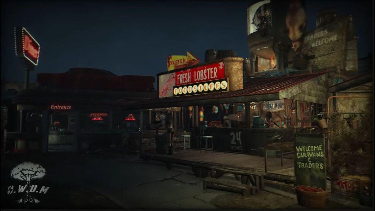 Lobster Lounge Rainfall: 10-Hour Fallout 4 ASMR with Diner Vibes and Smooth Jazz