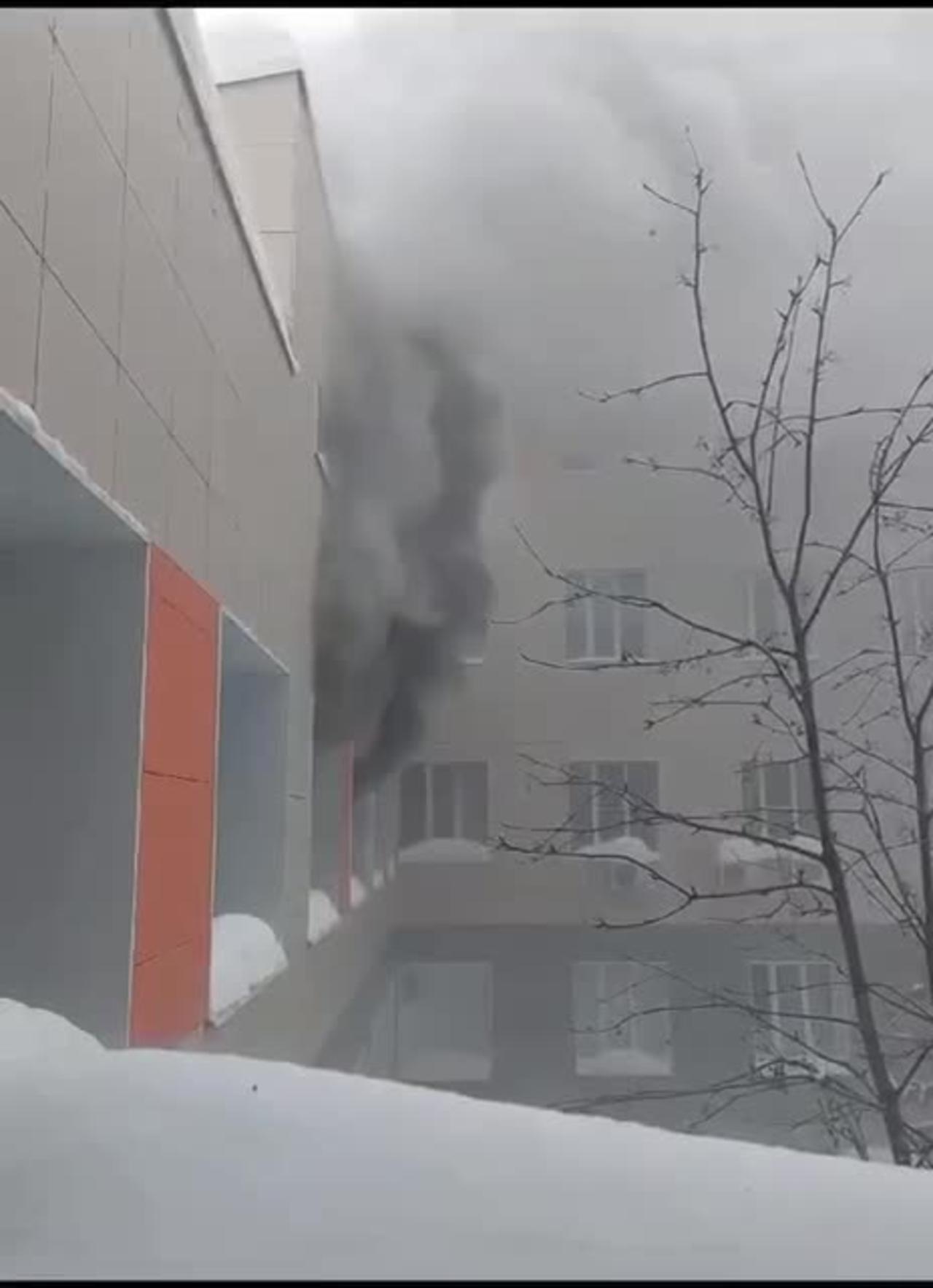 Hospital No.18 in Kazan Russia is Burning