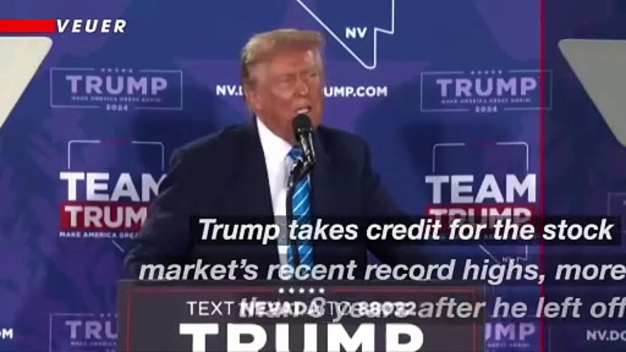 Trump Takes Credit For Record High Stock Market Under Biden