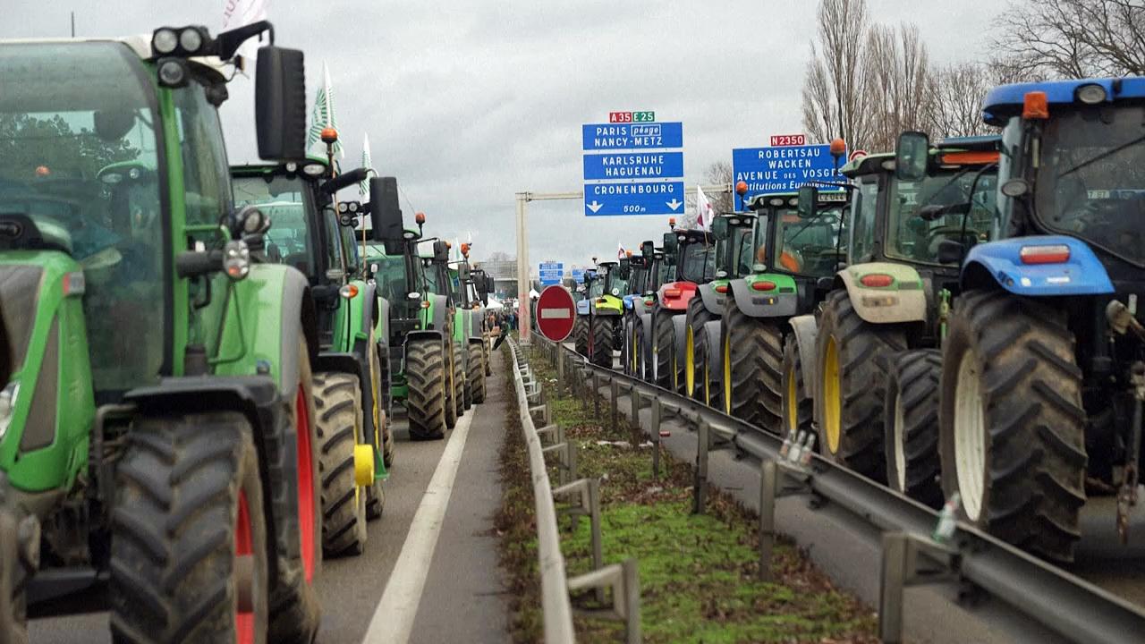Young French farmer joins protests against 'lose-lose situation'