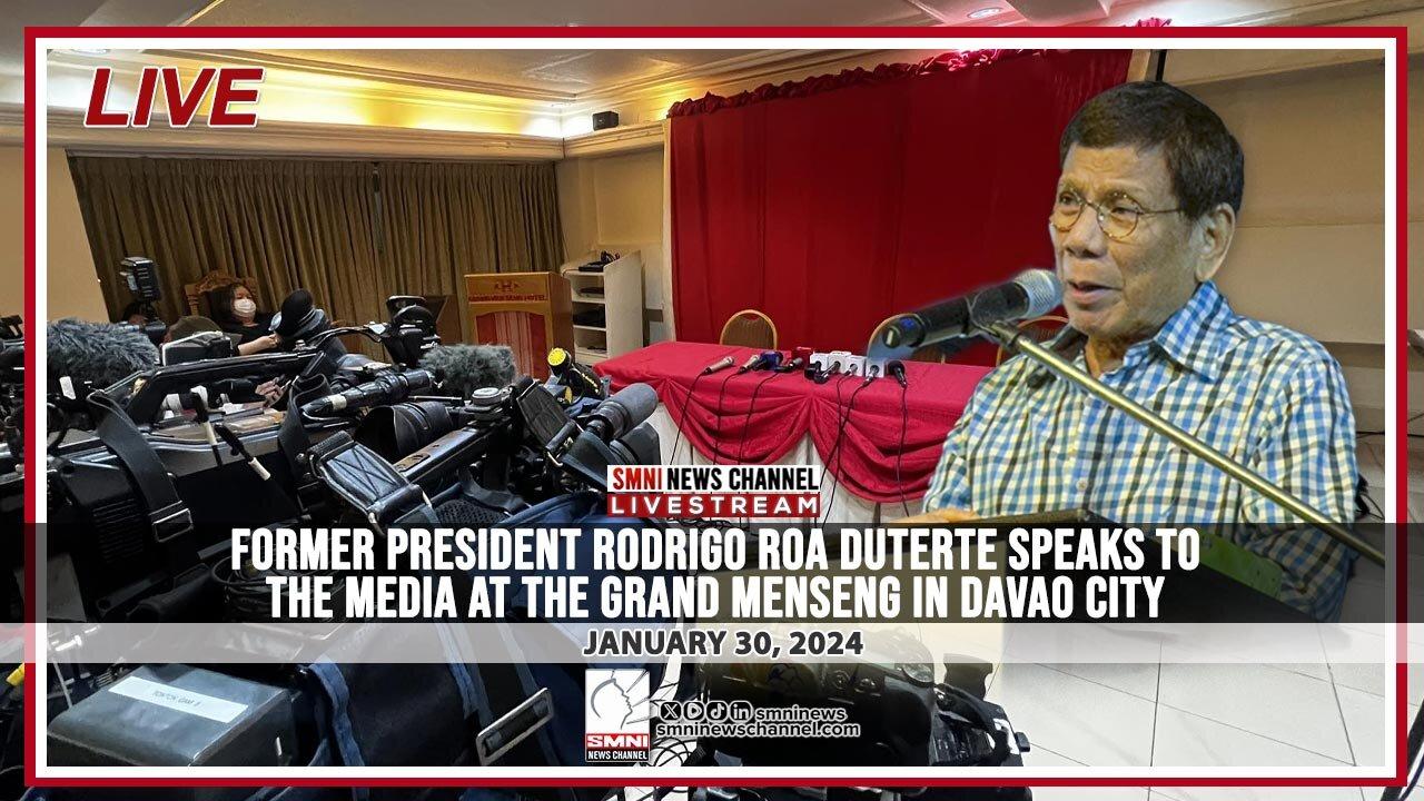 LIVE: Former President Rodrigo Roa Duterte speaks to the media at the grand menseng in Davao City