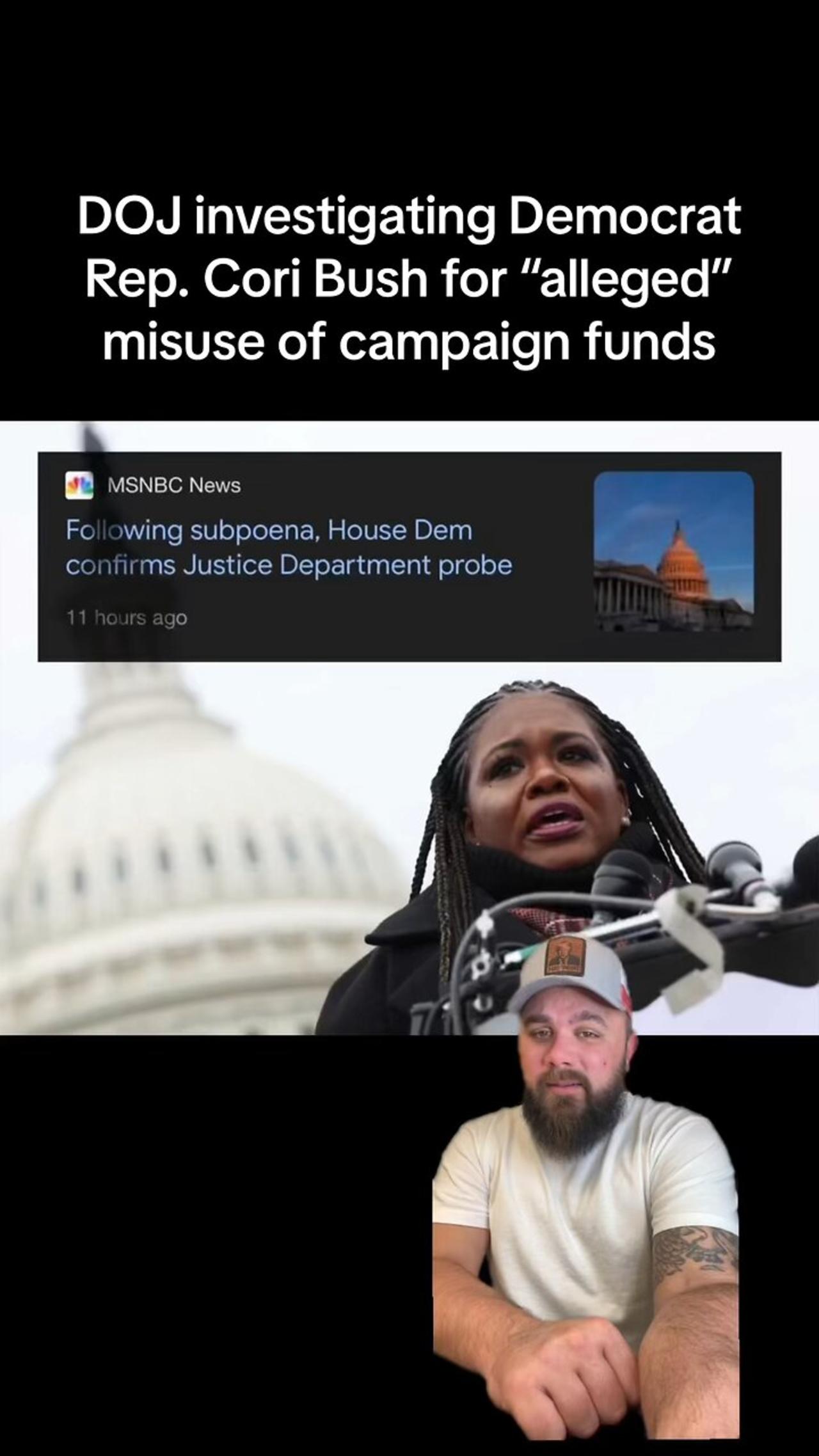 House democrat Cori Bush responds to being investigated for alleged misuse of campaign funds by DOJ