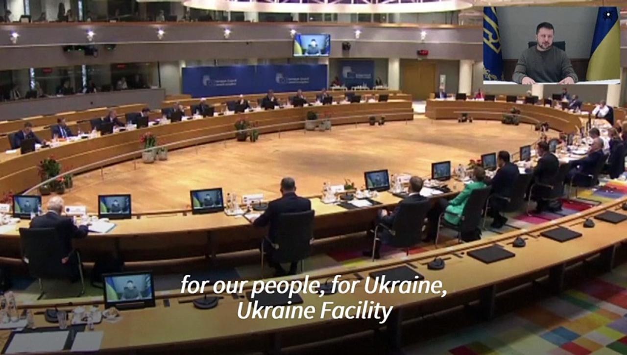 Ukraine's Zelensky says aid deal demonstrates 'strong EU unity'