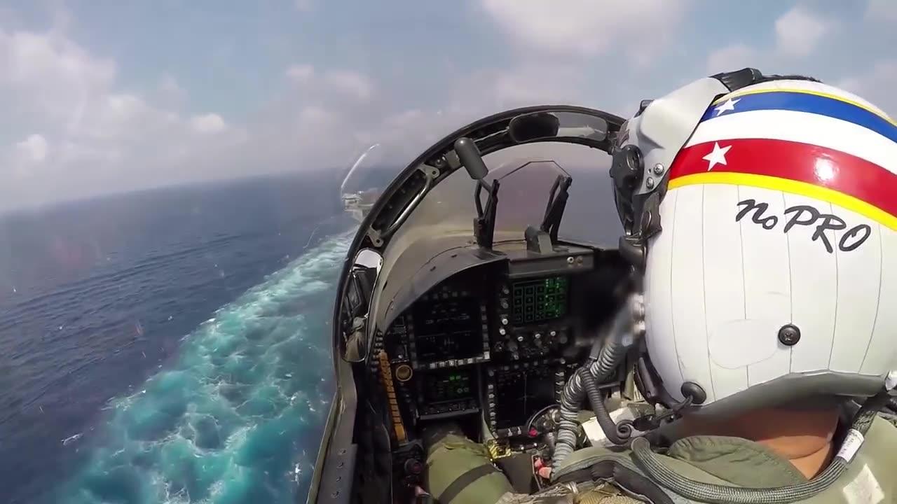 In case you're wondering what landing on an aircraft carrier looks like.