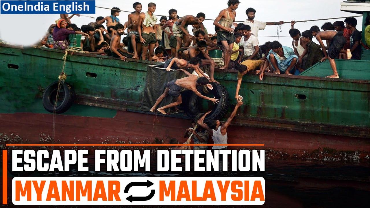 Over 100 Myanmar Migrants Flee Malaysian Detention Center - Fatal Escape Incident | Oneindia News