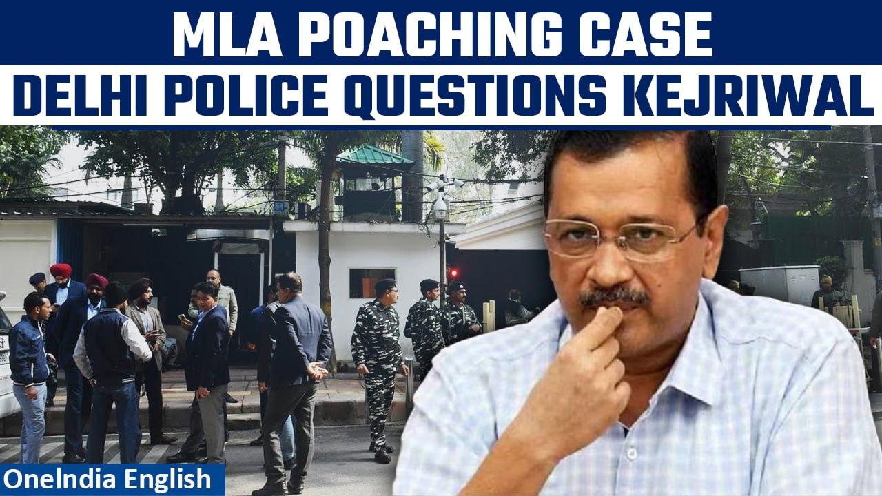 MLA Poaching Case: Delhi Police team at CM Kejriwal's residence again to serve notice | Oneindia