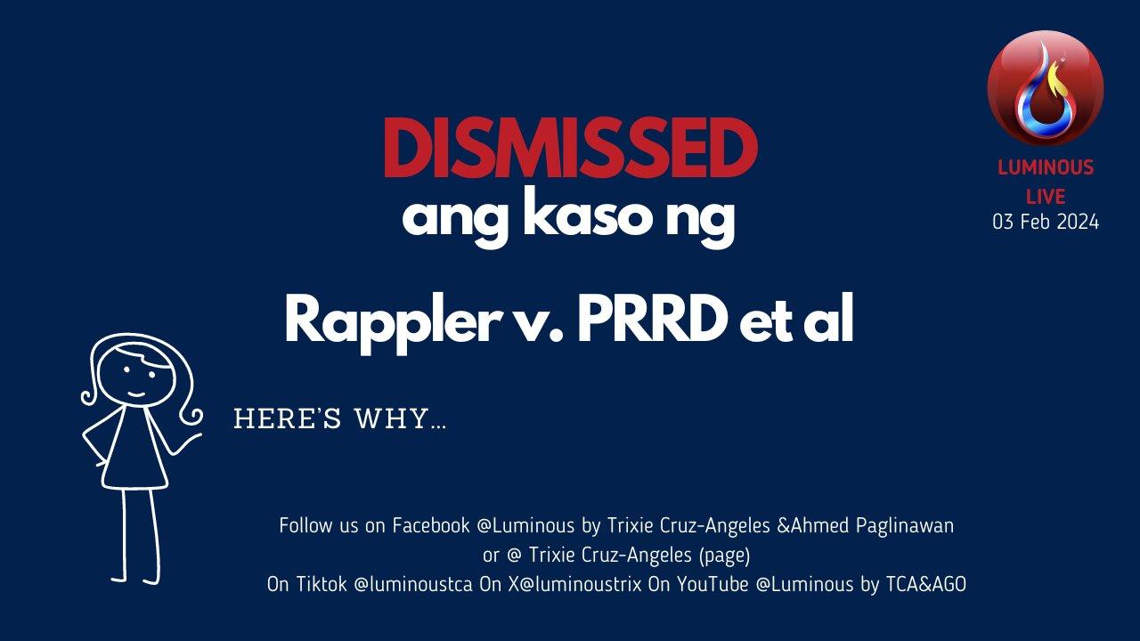 Rappler case v. PRD dismissed