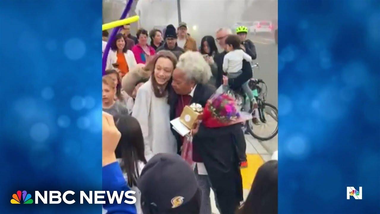 Crossing guard who worked at CA elementary school for almost 20 years receives emotional sendoff