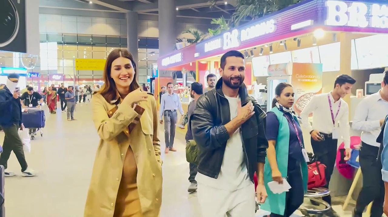 Kriti Sanon and Shahid Kapoor serve the Ultimate Airport Fashion Goals