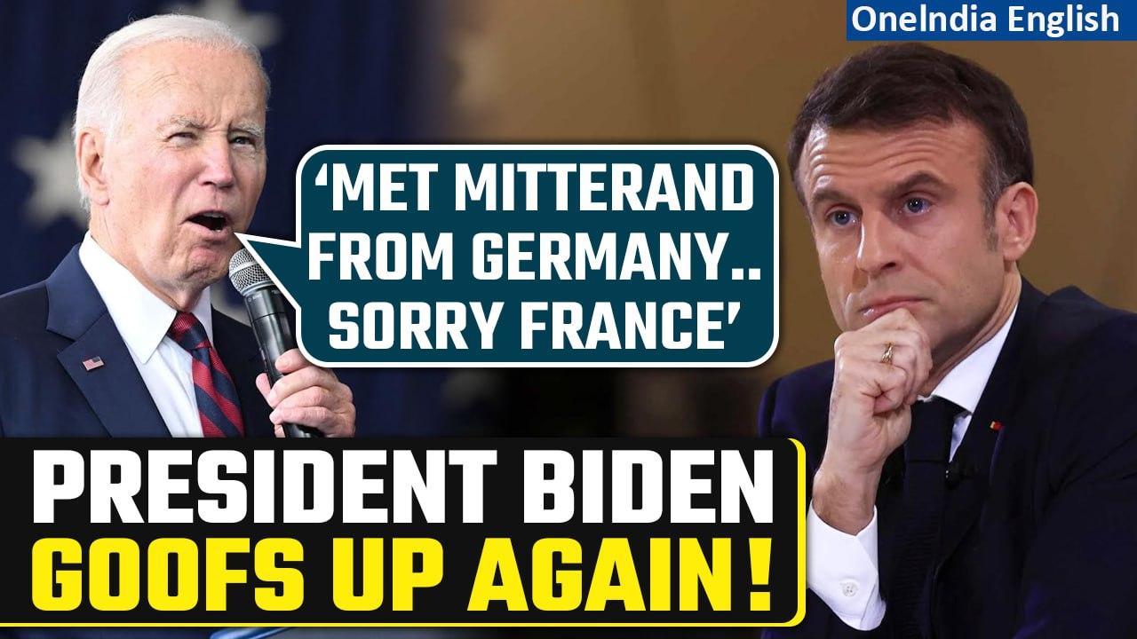 Biden Confuses French Prez. Emmanuel Macron with Deceased French Leader Mitterrand| Oneindia News