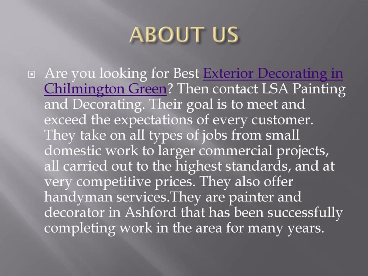 Best Exterior Decorating in Chilmington Green