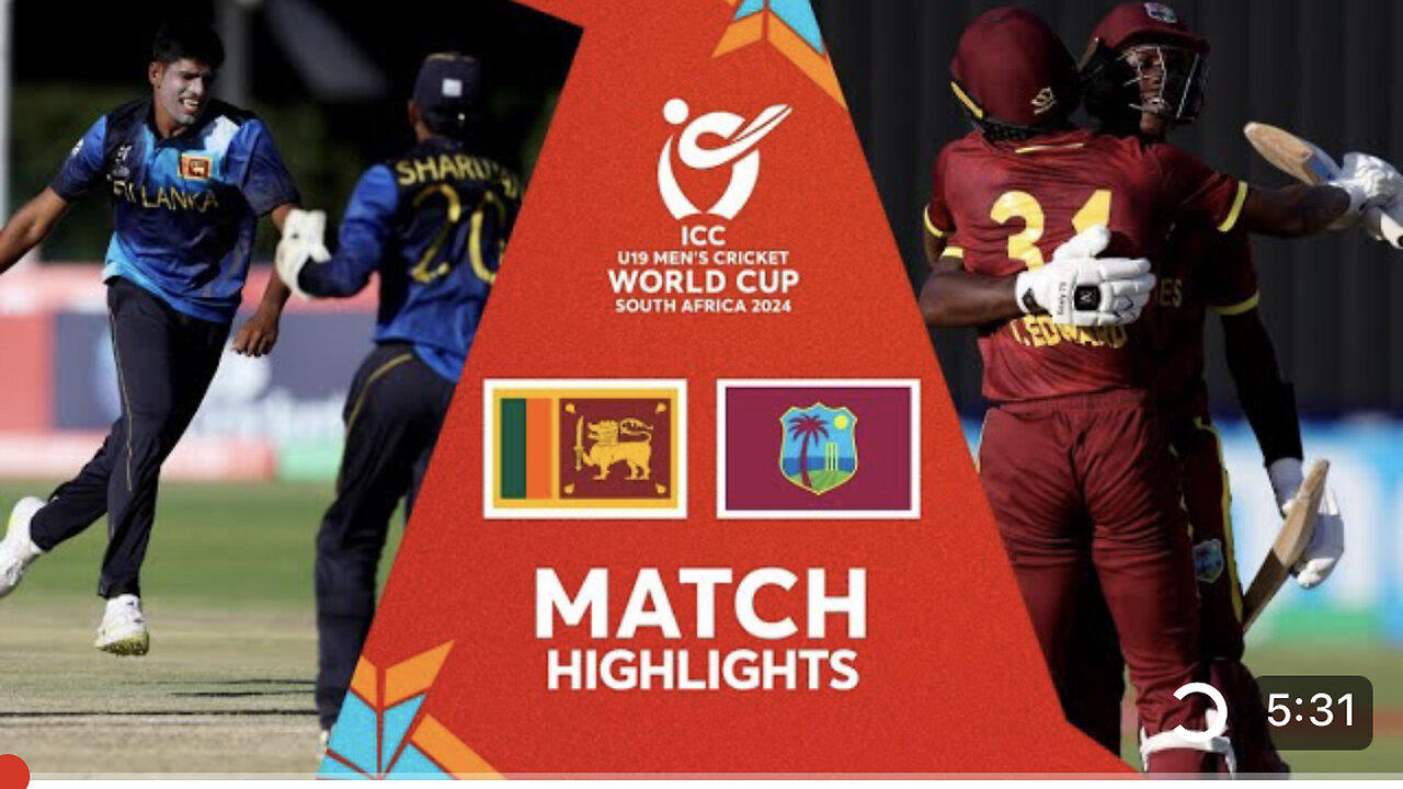 Sri Lanka v West Indies | Match highlights | U19 CWC 2024..