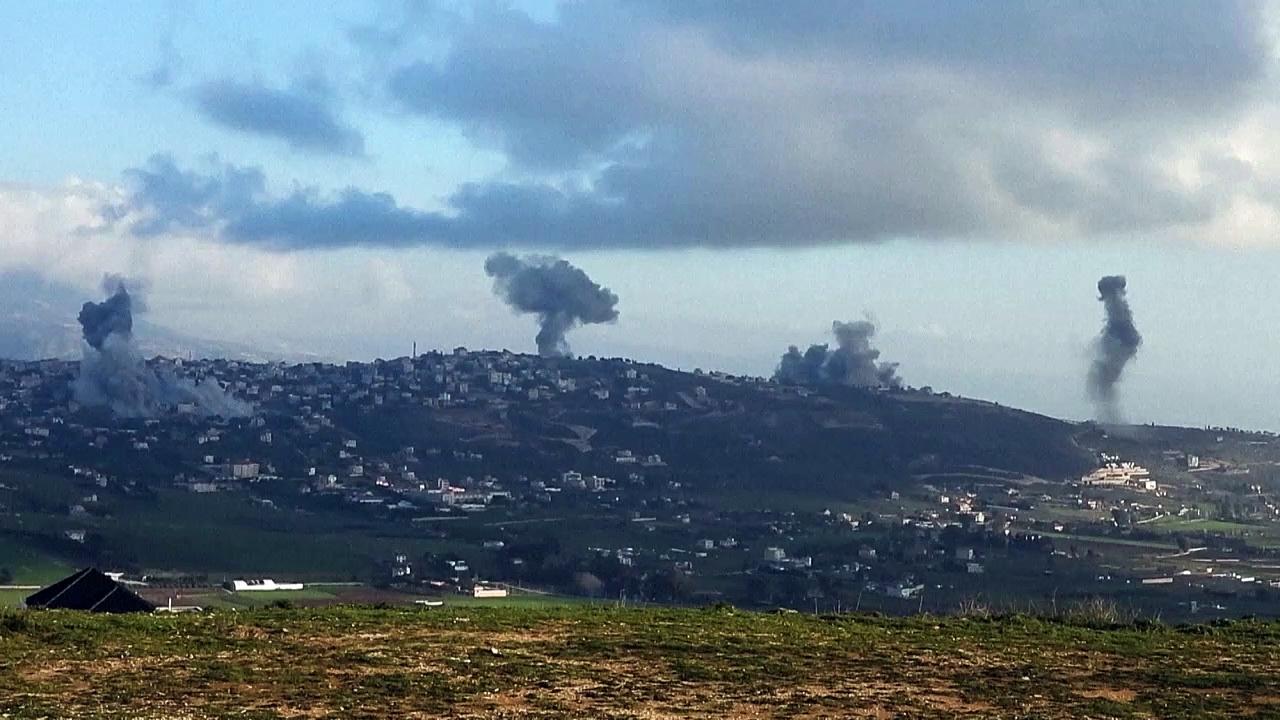 Smoke billows after series of Israeli strikes on south Lebanon