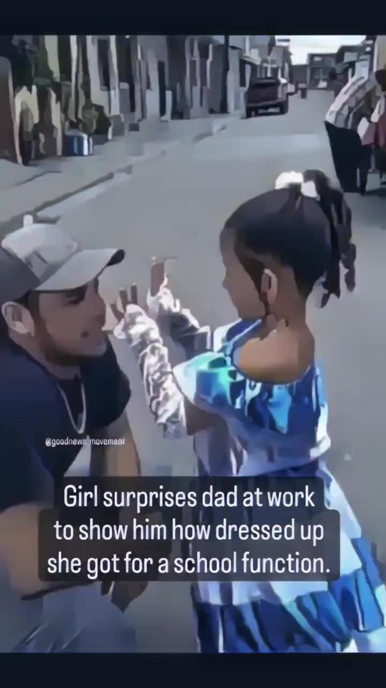 Heartwarming Moment: Little Girl Surprises Her Poor Father After Dressing Him Up