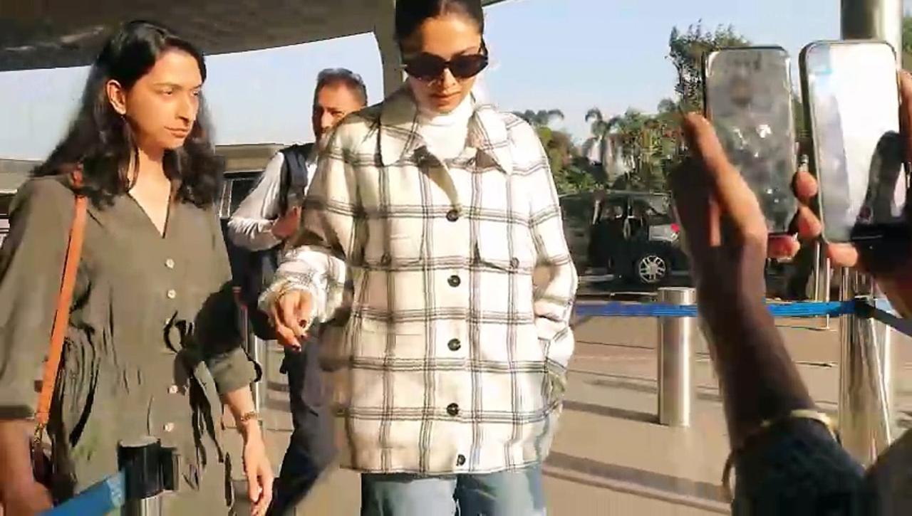Deepika shows how to mix Class and Comfort in her latest Airport look, jets off in style with sister